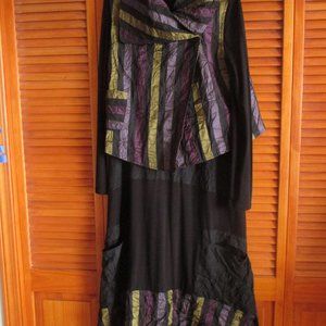 NWT Kozan Anna Dress/Angela Vest Set – Plum Stripes XS/S